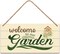 Welcome to Our Garden” Wooden Hanging Sign 5x10” – Funny Outdoor Farmhouse Decor